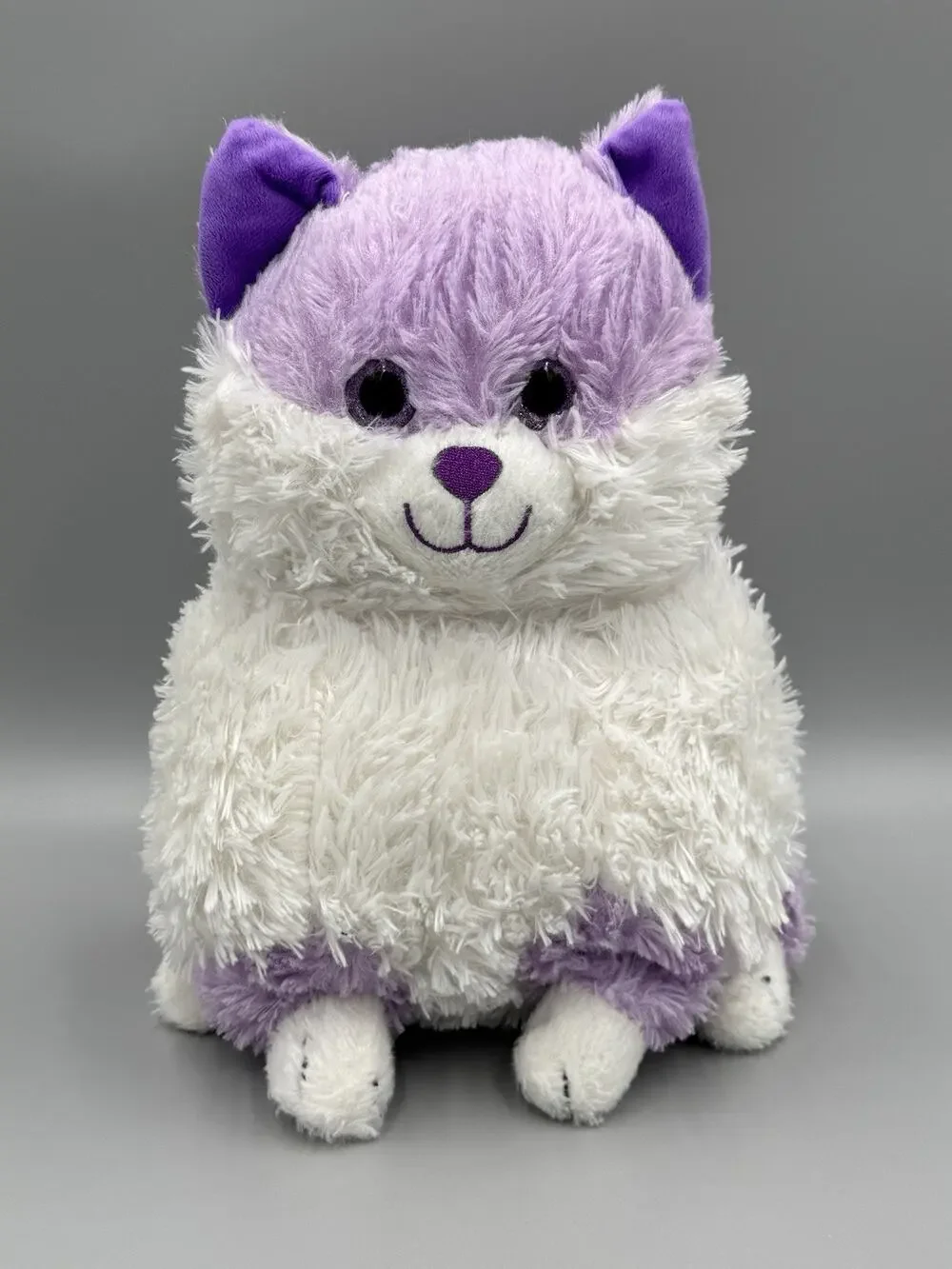 Kids Of America Corp Purple White Fluffy Kitty Cat Plush 12” Stuffed Animal 2017